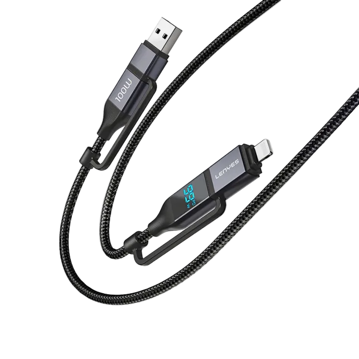 Lenyes 100W 4 IN 1 Data Cable 1m LC568 Black