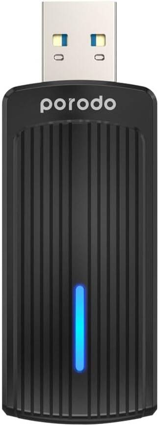Porodo Dual Band Wifi Adapter Integrated Antenna High-Speed USB 3.0 Wifi-6