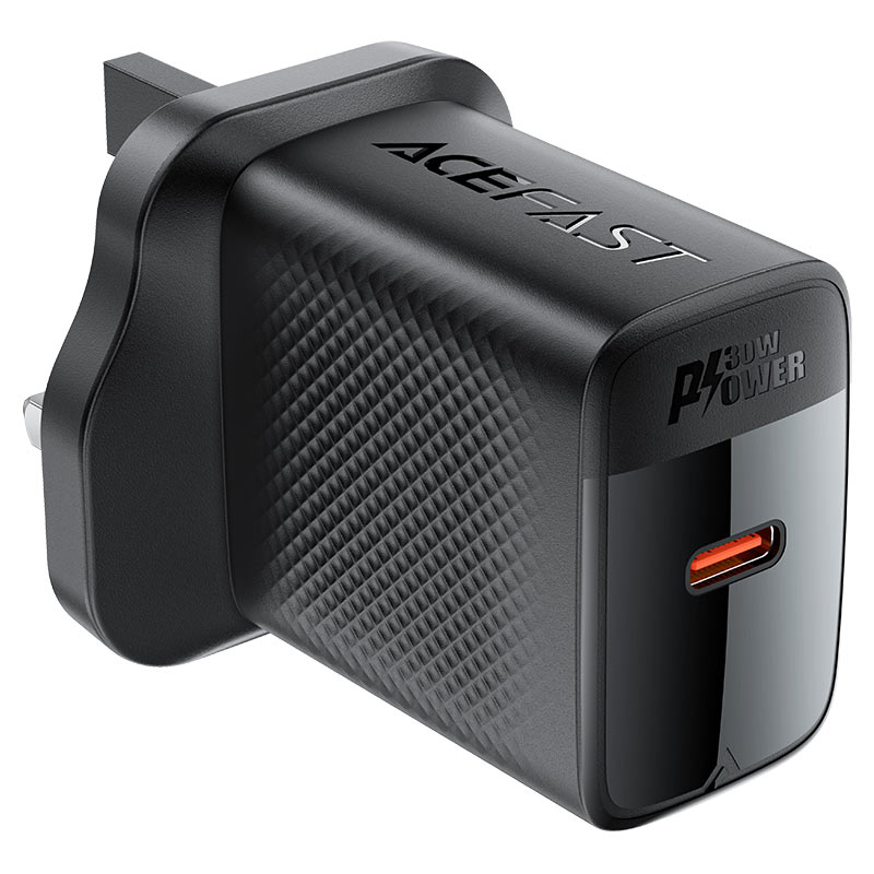 Acefast Gan Fast Single Port Charger With USB-C Port 30W A103 Black