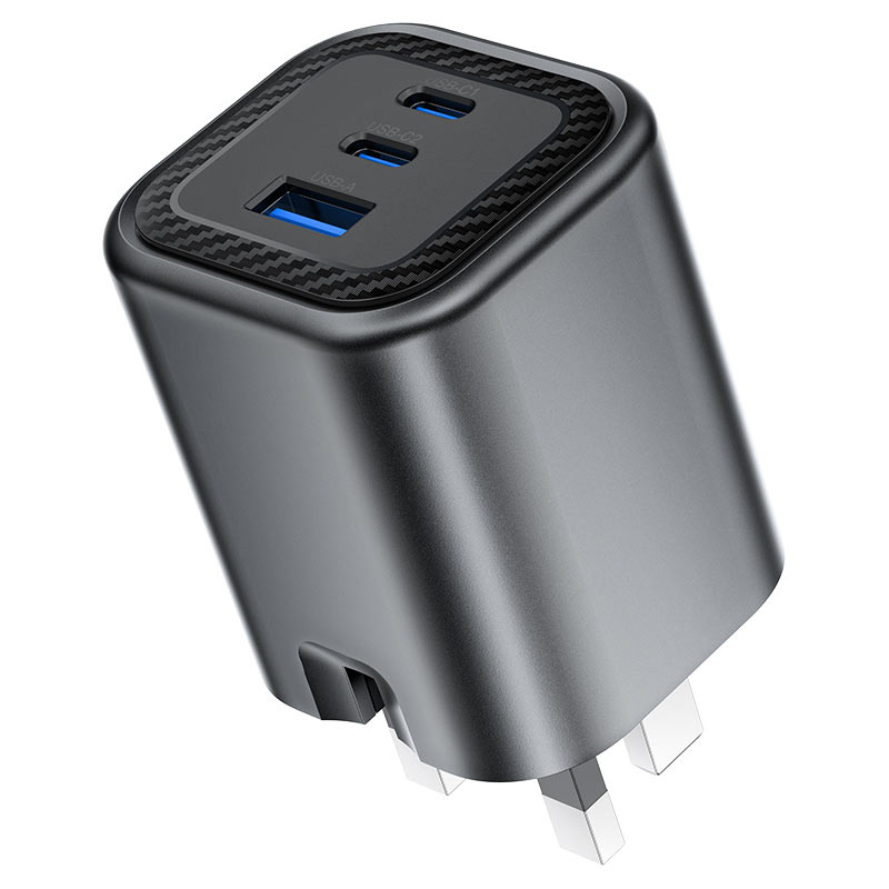 Acefast Gan Fast Three Port Charge 2xUSB-C+USB-A Ports 65W - A122 Black