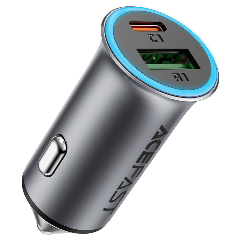 Acefast Fast IN Car Charger USB-C and USB-A Port High Power 95W - B16 Black