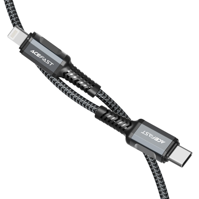 Acefast Safe And Durable Wear-Resistant Nylon Braid USB-C TO Lightning 1m C1-01 Black
