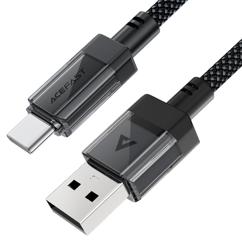 كابل بيانات وشحن سريع من Acefast، من USB-A إلى USB-C، بطول 1.2 متر - C12-04، أسود