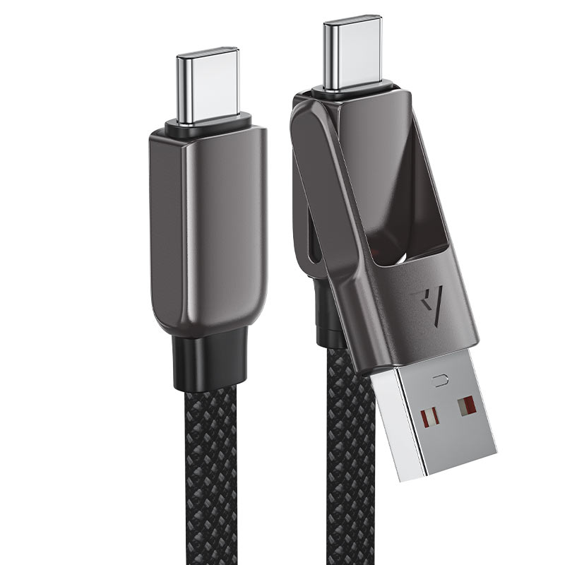 كابل بيانات وشحن سريع من Acefast، من USB-AC إلى USB-C، بقوة 60 واط، بطول 1.2 متر - C13-04، أسود