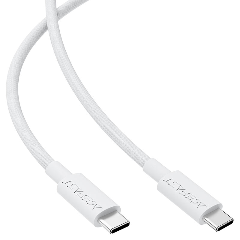 كابل بيانات وشحن سريع من Acefast، USB-C إلى USB-C، 60 واط، 1.2 متر - C18-03، أبيض
