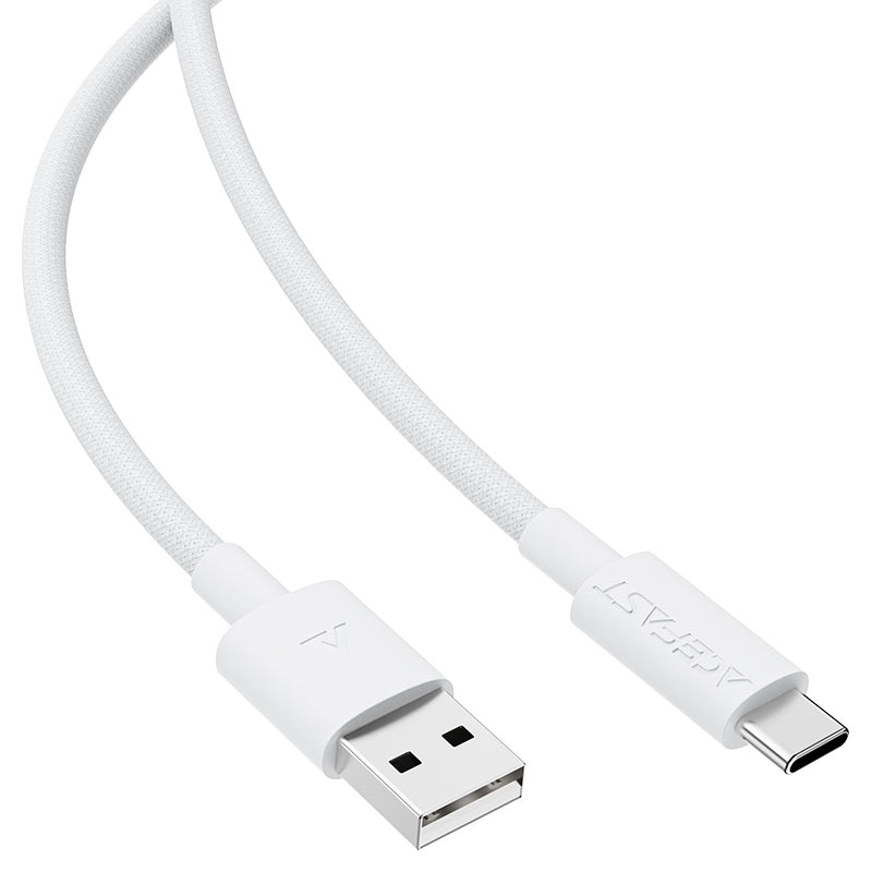 كابل بيانات وشحن سريع من Acefast، من USB-A إلى USB-C، بطول 1.2 متر - C18-04، أبيض