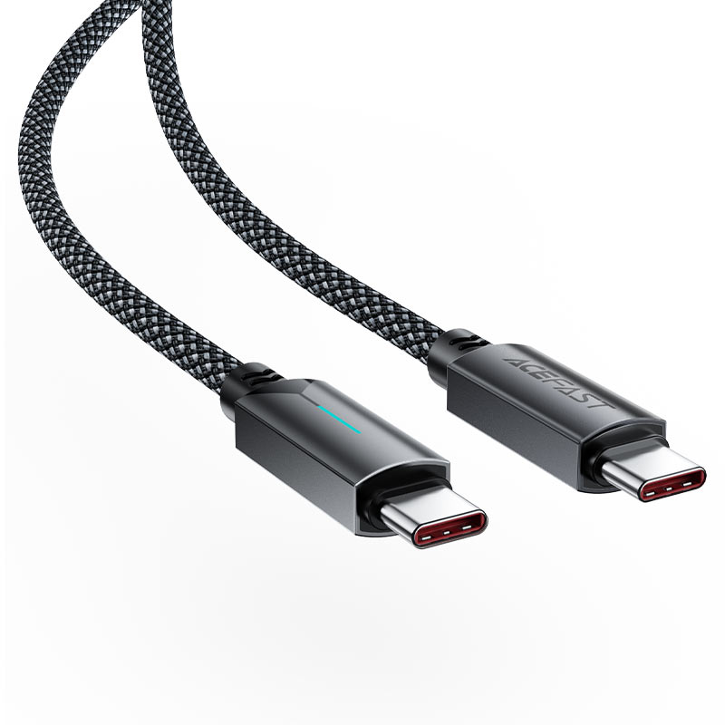 كابل بيانات للشحن السريع من Acefast مزود بموصل USB-C إلى USB-C من سبائك الألومنيوم - C19-03 أسود