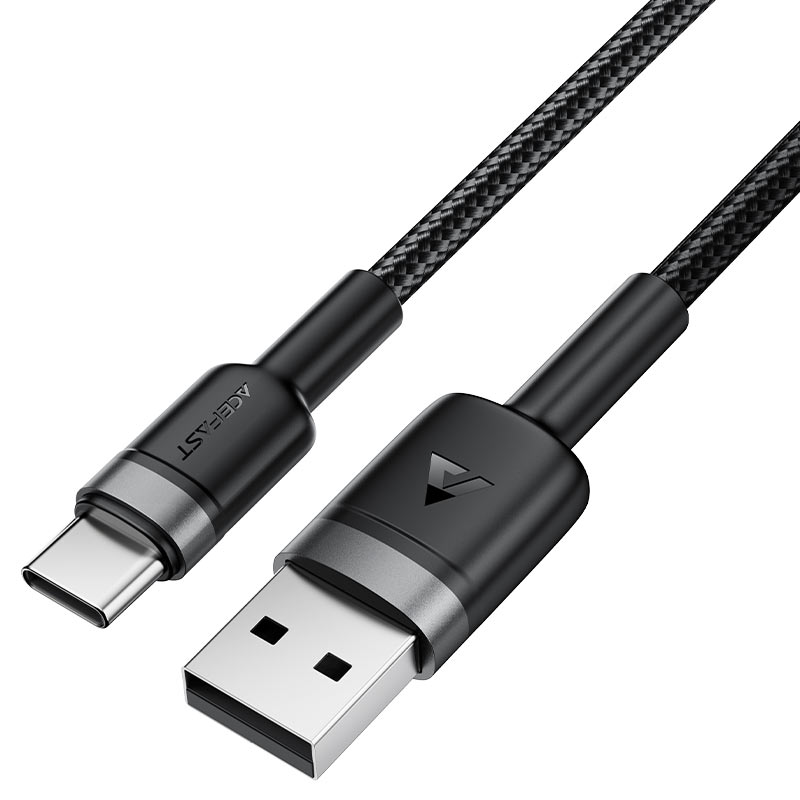 كابل بيانات وشحن سريع من Acefast، من USB-A إلى USB-C، بطول 1.2 متر - C22-04، أسود