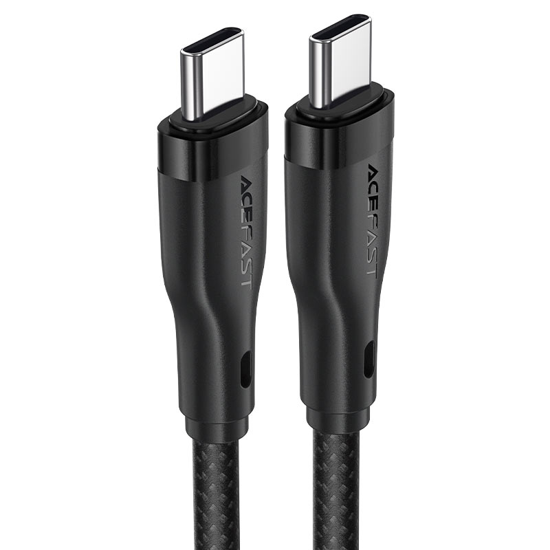كابل بيانات وشحن سريع من Acefast، USB-C إلى USB-C، 60 واط، 1.2 متر - C8-03 أسود
