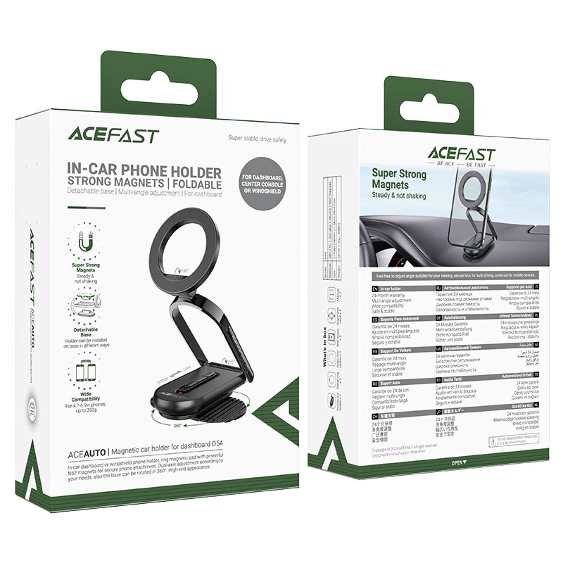 Acefast in-Car Phone Holder Strong Magnets Fortable Dashboard - D54 Black