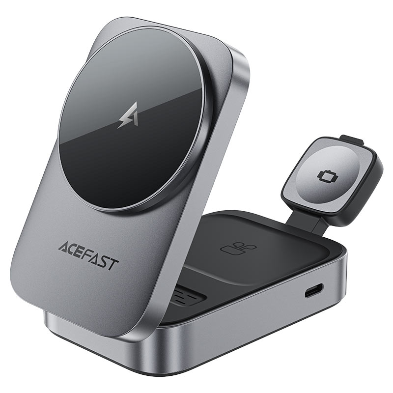 Acefast Desktop Charging Station Three Wireless Charging Areas 22.5W - E22 Black