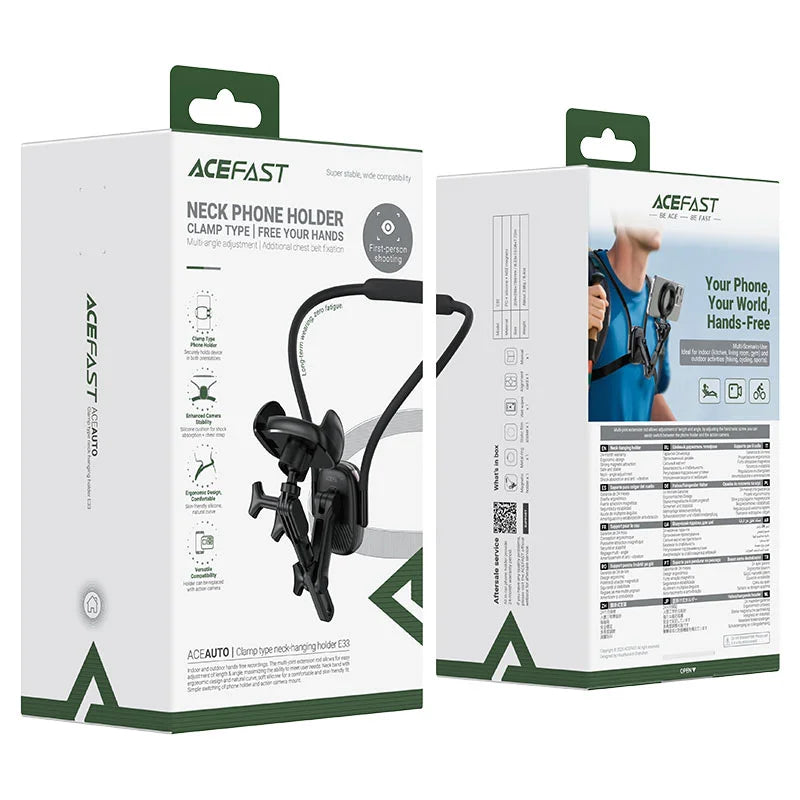 Acefast Neck Phone Holder Clamp Type-Free Your Hand - E33 Black