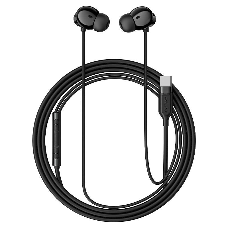 Acefast Wired Earphone With Mic Clear Sound&Comfortable Shape For USB-C - L10 Black