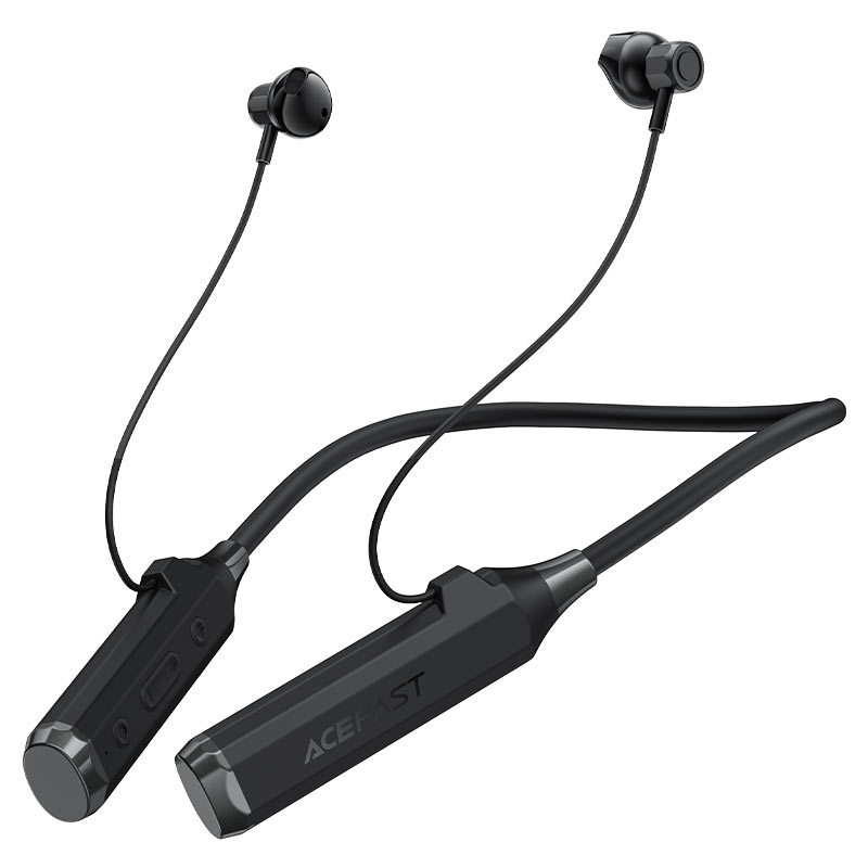 Acefast Neck Hanging Wireless Headphones Extra-Large Battery LED Digital Diplay - N6 Black