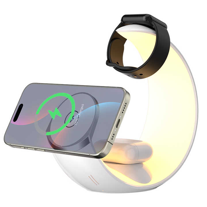 Green Lion Moon Charge 4 IN 1 Wireless Charger - White