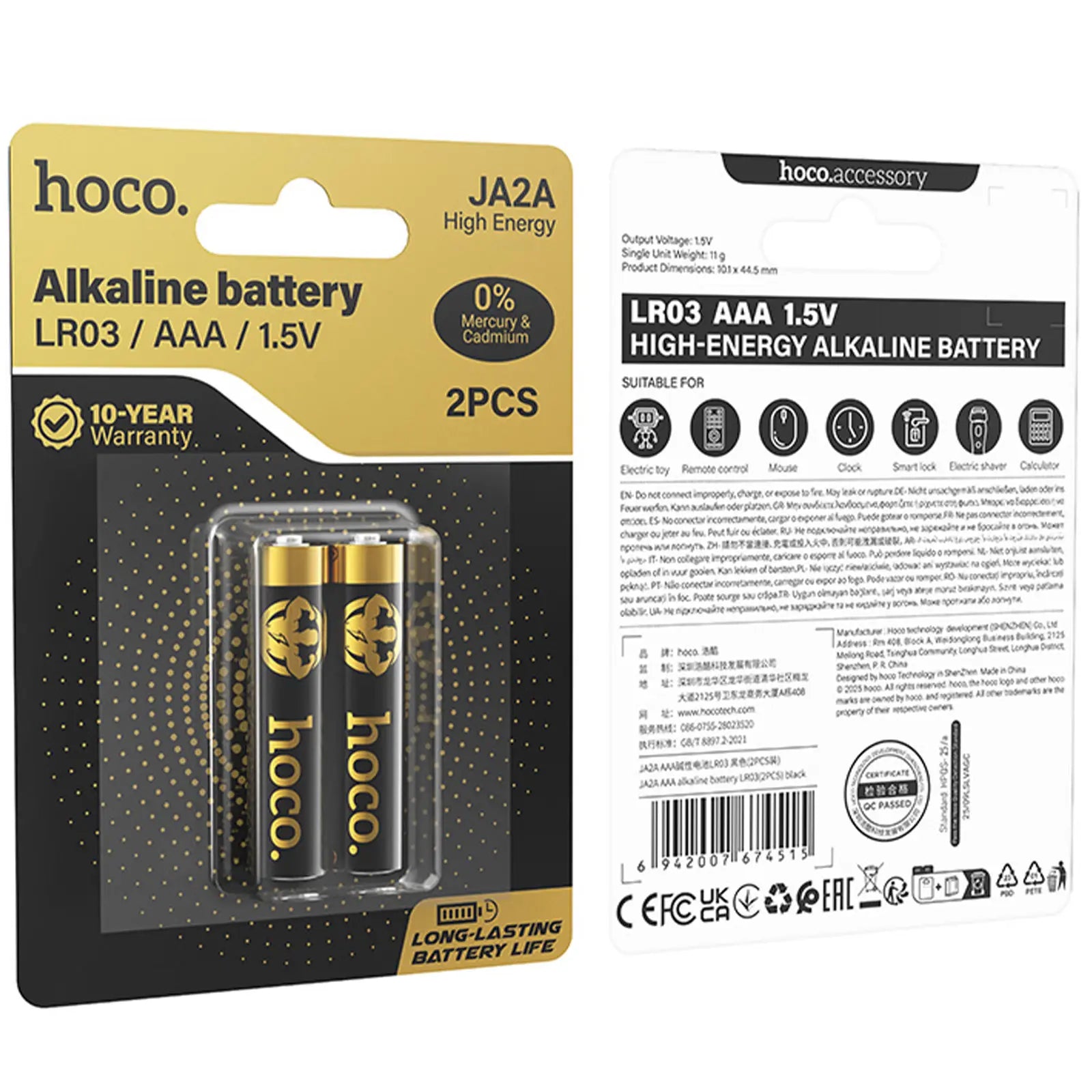 hoco Alkalink Battery AAA JA2A 2PCS