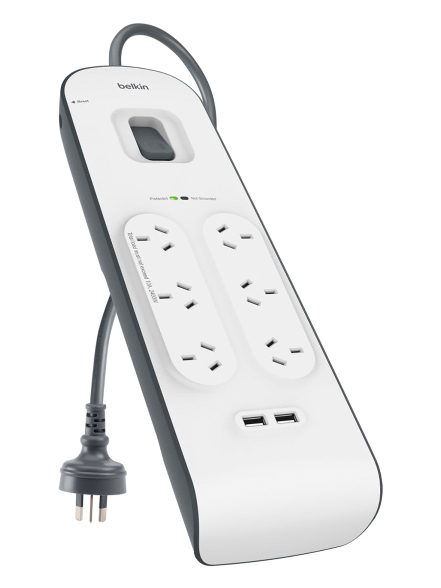 Belkin Surge Plus 6 OutLet 2 USB Strio 2m