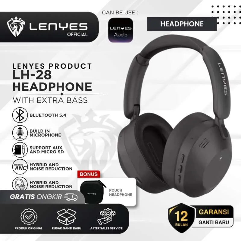 Lenyes Wireless Headphone Hybrid ANC LH28 Black