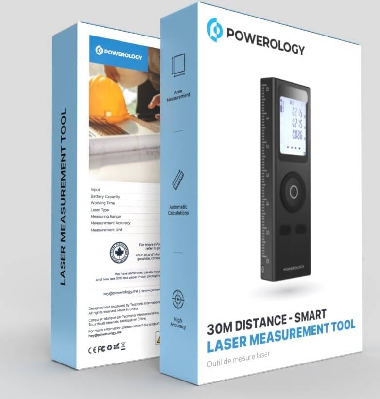 باورولوجي - أداة قياس ذكية بالليزر لمسافة 30 مترًا
