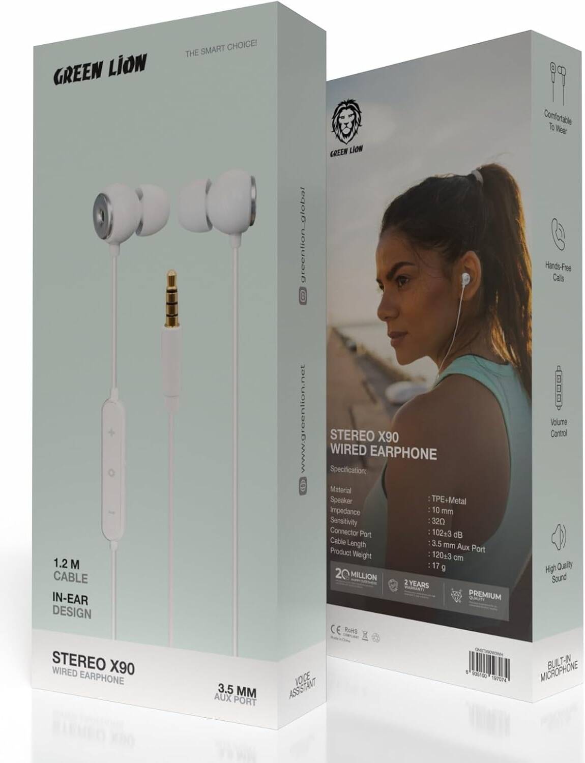 Green Lion Metal Earphone Aux 1.2M