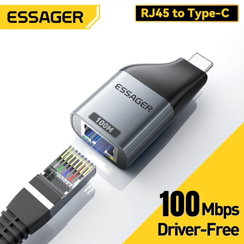 hoco USB-C TO RJ45 OTG Ethernet Adapter 100mbps UA35