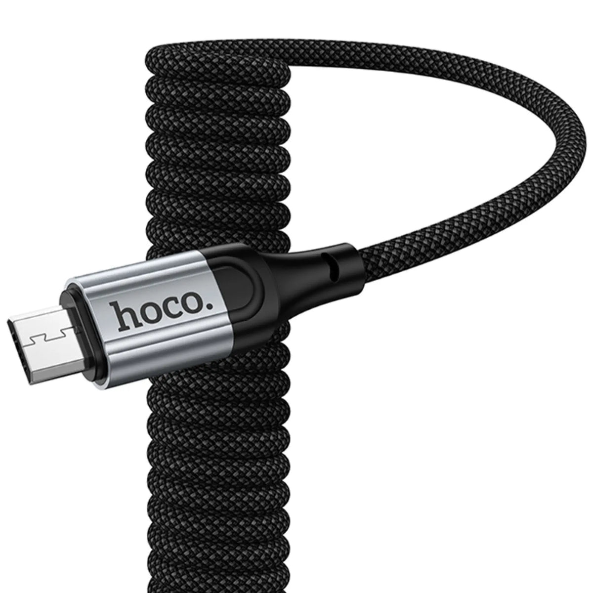 hoco Durable Spring Charging Data Cable USB-A To Micro 1.5m X121 Black