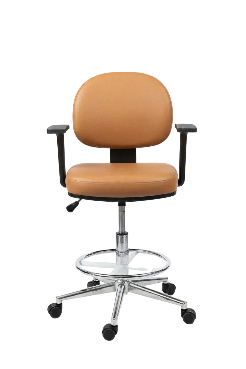 Backrest Stool Chair Brown