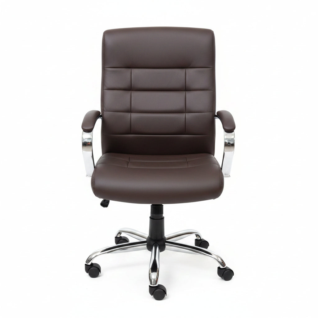 Office Normal Chair Box Shape Brown