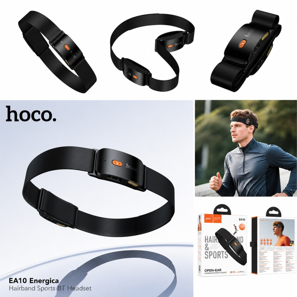 hoco Open-Ear Hairband Sports Headset EA10 Black