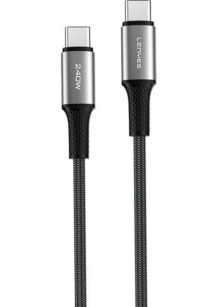 Lenyes 5A Data Cable USB-C TO USB-C 240W Super Fast Charging LC563 TC-TC Black