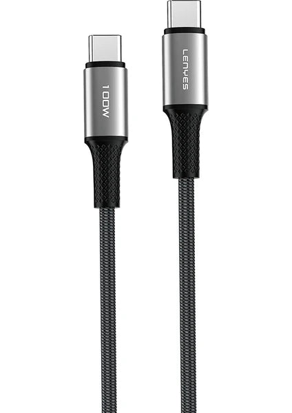Lenyes 5A Data Cable USB-C TO USB-C 100W Super Fast Charging 1m LC561 TC-TC Black