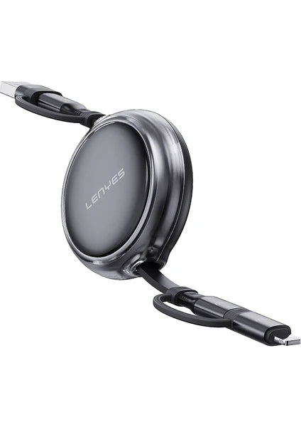 Lenyes Retractable Data Cable Fast Charging 60W 1m LC552 Black
