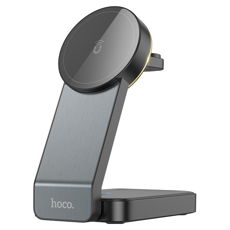 Hoco 3-in1 Folding Magnetic Wireless Fast Charger 15W- CQ3 Black