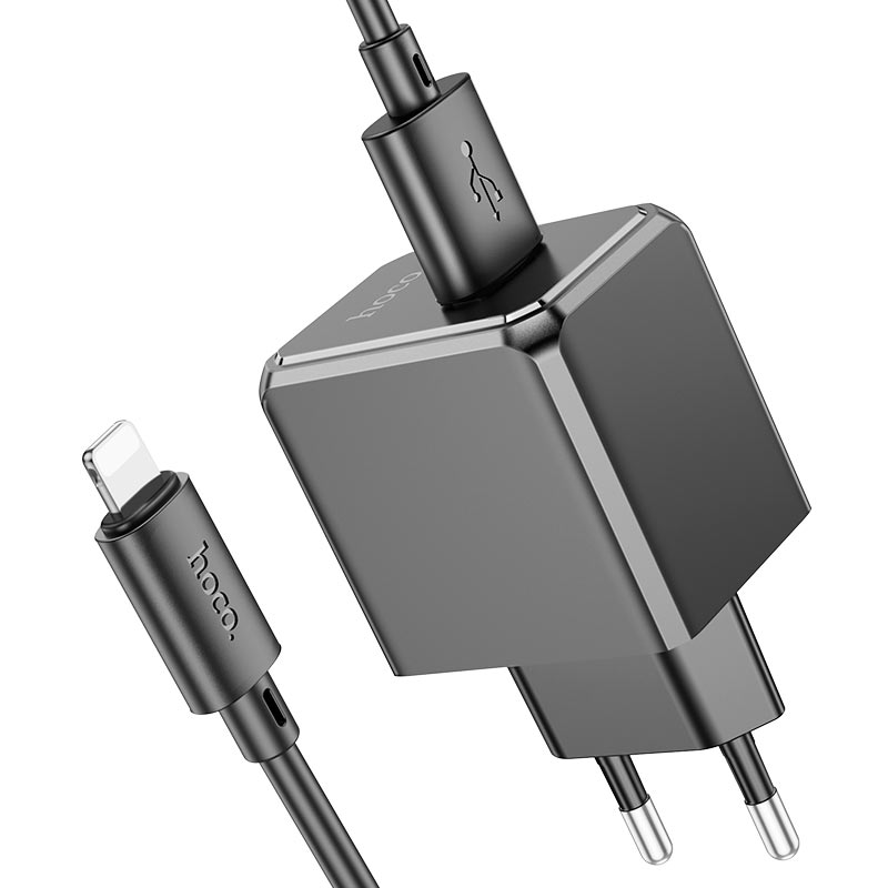 hoco Singel Port Charger Set With USB-A To Lightning Cable CS11A