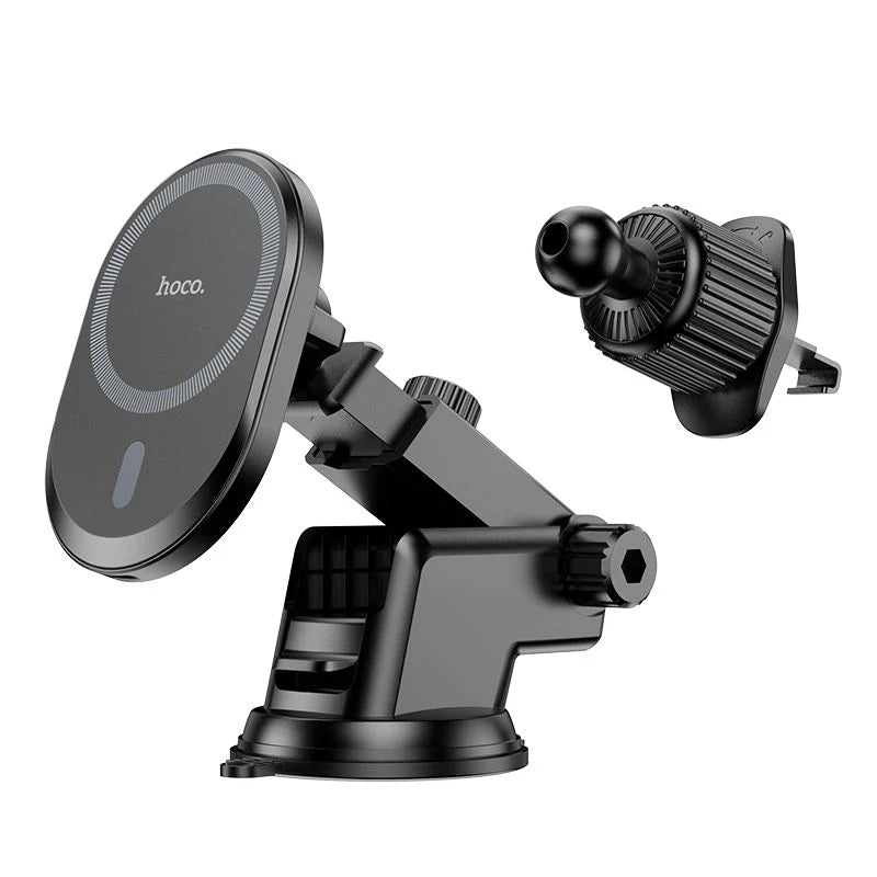 hoco 15W Magnetic Wireless Charging Car Holder Set - DCA71 Black