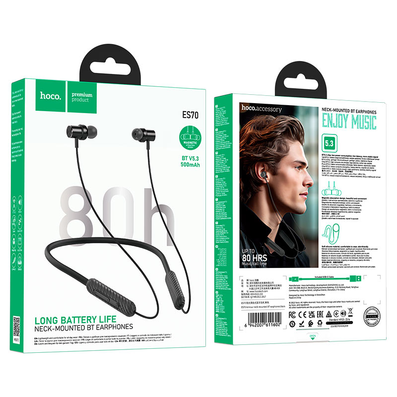Hoco Neck Mounted BT Wireless Earphone (ES-70)