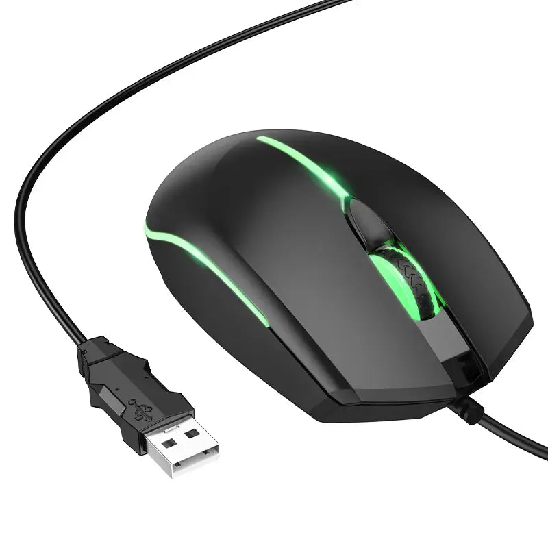 hoco Gaming Iuminous Wired Mouse 2400DPI 1.4M GM37 Black