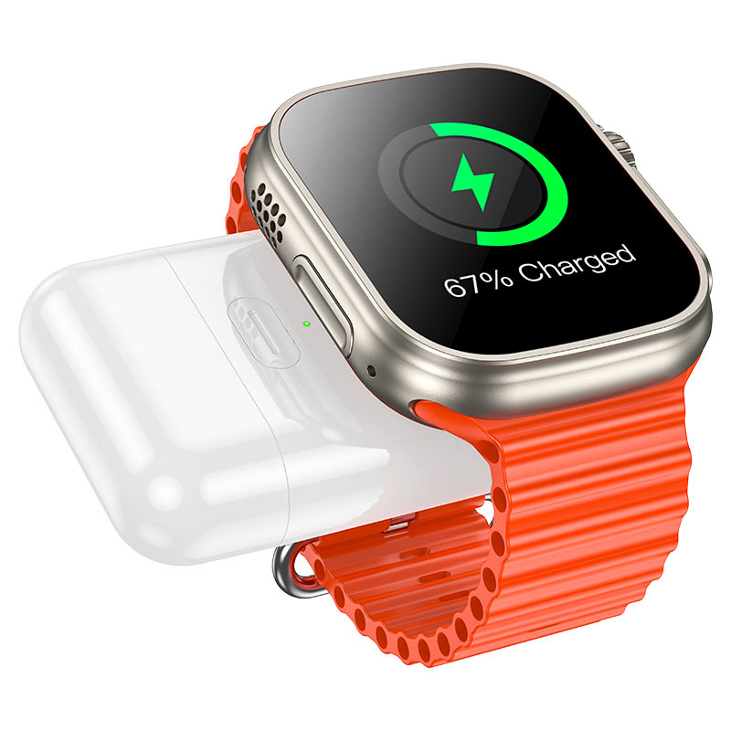 هوكو 2 في 1 باور بانك وشاحن لساعة اي واتش 10000 مللي أمبير J120 - أبيض