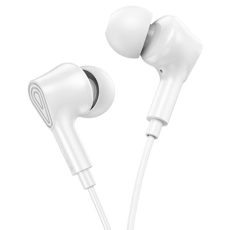 Hoco Comfortable Wearing Universal Earphones With Mic M102 - White