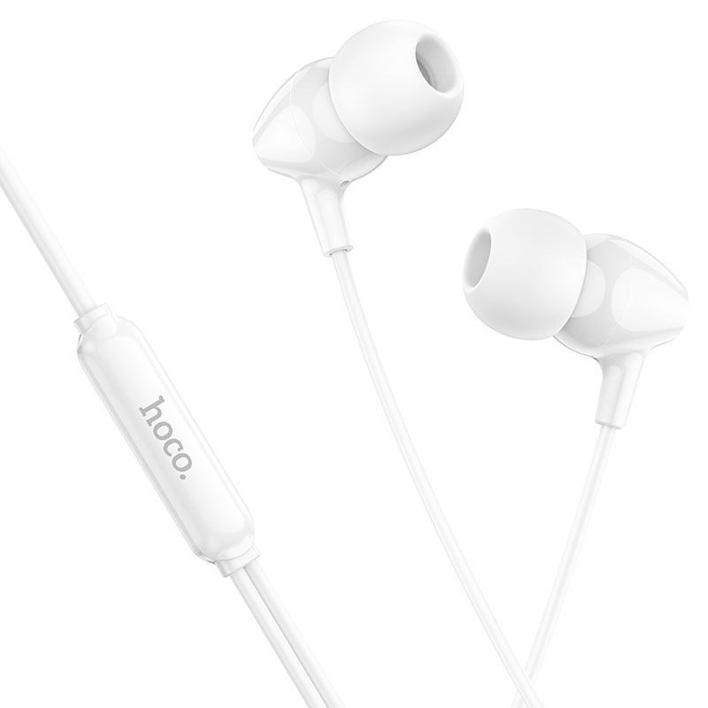 Hoco Comfortable Wearing Universal Earphones With Mic M102 - White