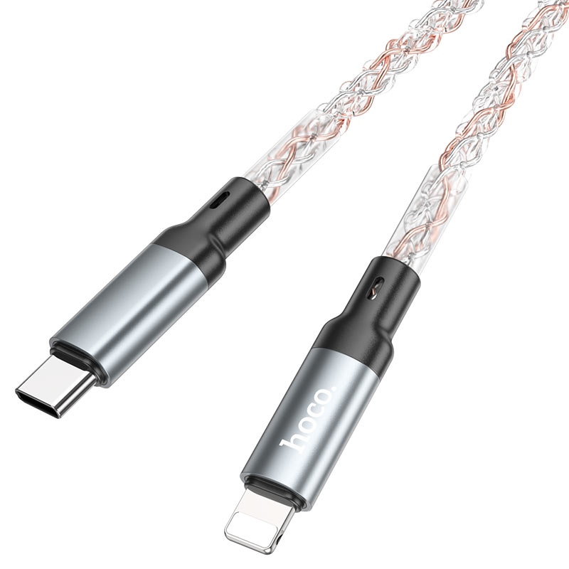 Hoco Shine Charging Data Cable Usb-C TO Lightning 1M 20W U112 - Led Colorful