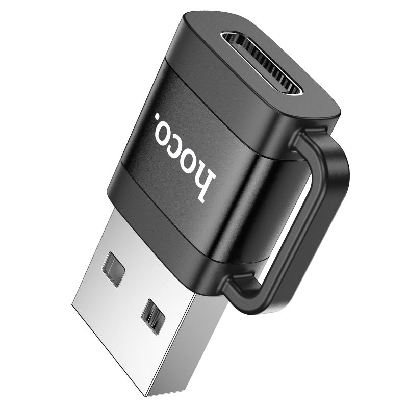 hoco Mini Size USB2.0 Portable Adapter USB-A Male to USB-C Female Data Transfer UA31D