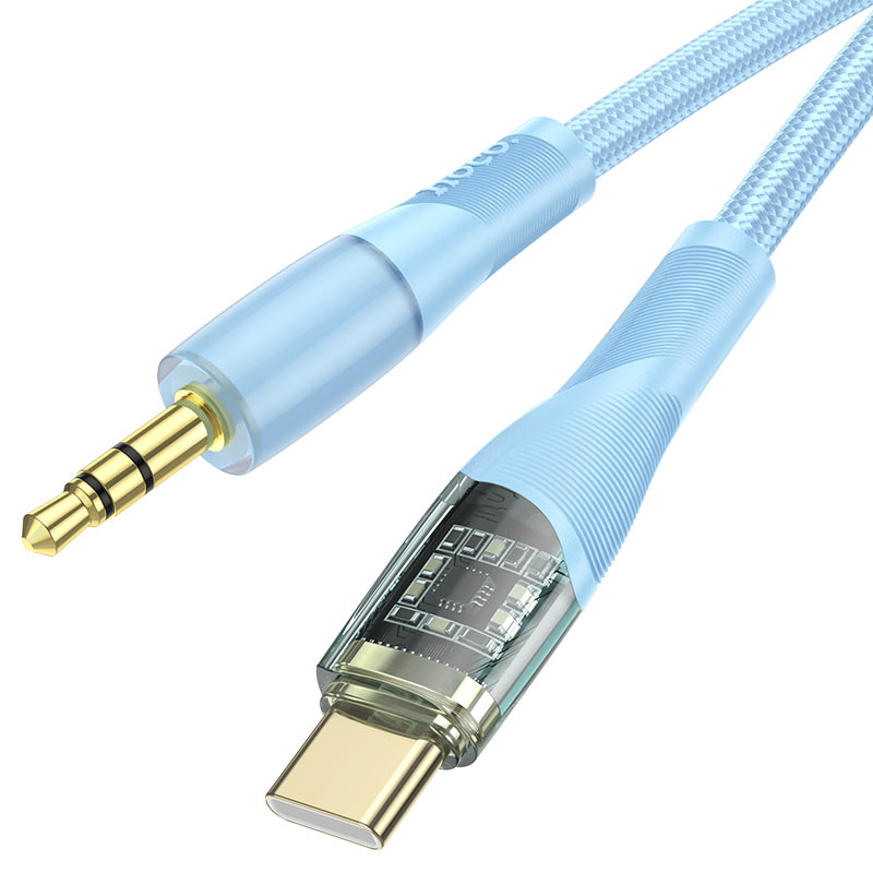 Hoco Transparent Discover Edition Audio Conversion Cable Aux TO Typ-C 1M UPA25