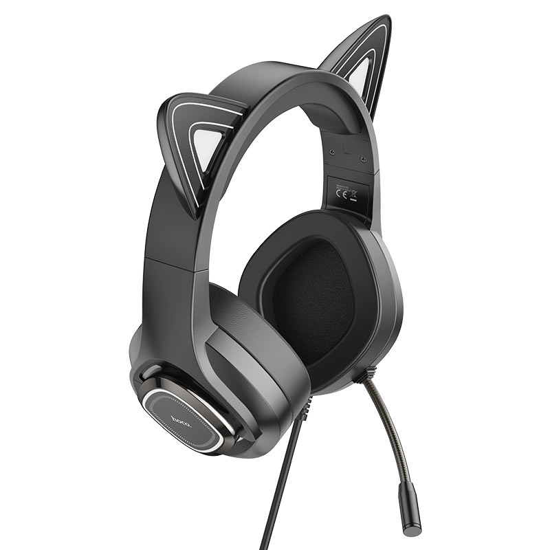 Hoco Gaming Head Phones 40mm Big Speaker W107 Black