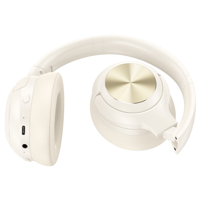 Hoco Anc Adaptive Active Noise Cancellation Stereo Wireless Head Phones W54 Milky White