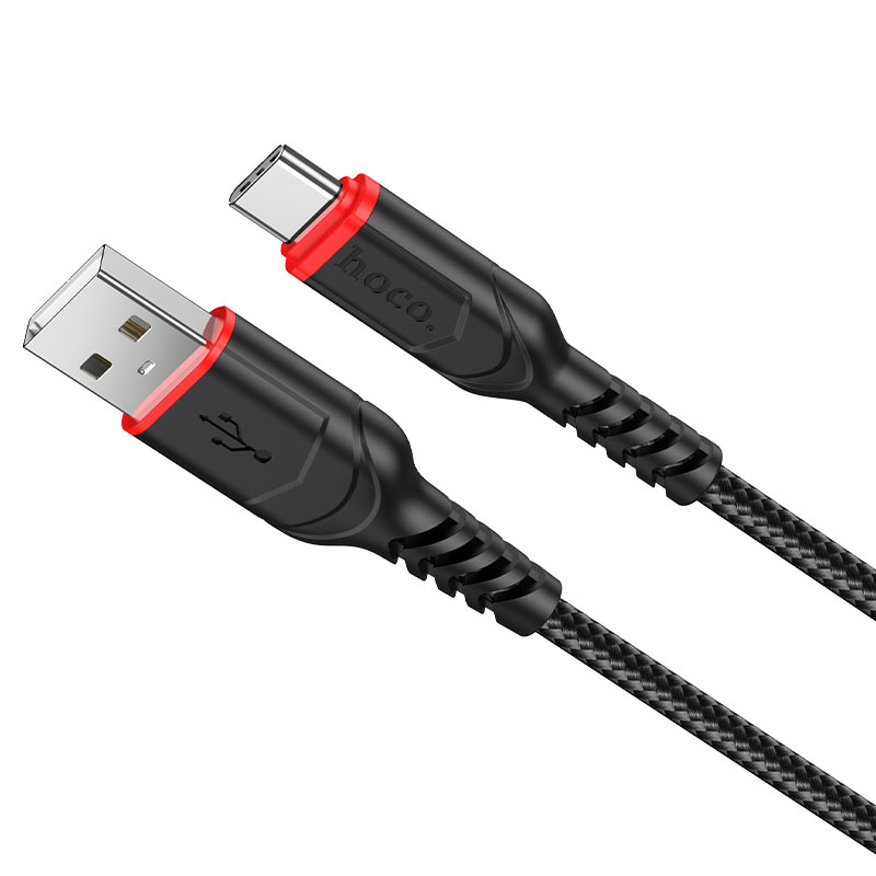 كابل شحن وبيانات HOCO مضاد للانحناء من USB-A إلى TYPE-C بطول 1 متر X59