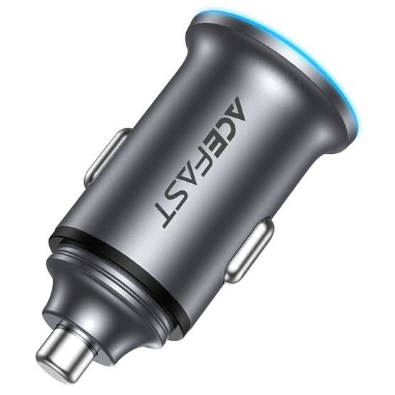 Acefast Fast in-Car Charger USB-C And USB-A Ports 65W B15 Metal Gray