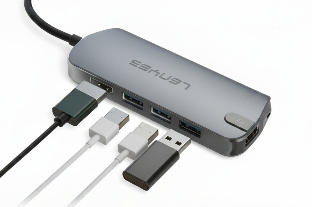 Lenyes 8 in 1 USB-C Hub Shape Your Powerful World Max 4k HDMI AX124