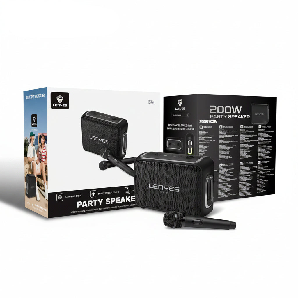 Lenyes Party Speaker 200W With 2 Microphone S867 Black