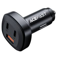 Acefast Three-Port Car Charger Intelligent Powe Distribution 66W - B3 Black
